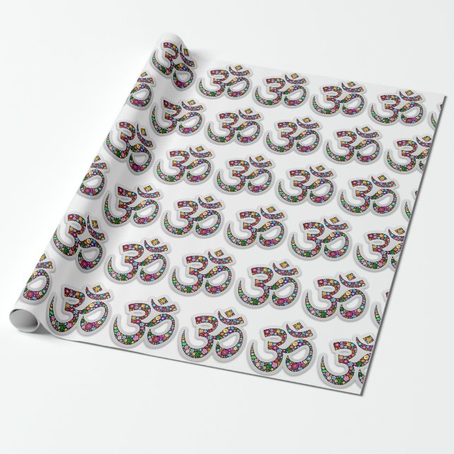 Namaste Floral Yoga-Symbol Geschenkpapier (Ungerollt)