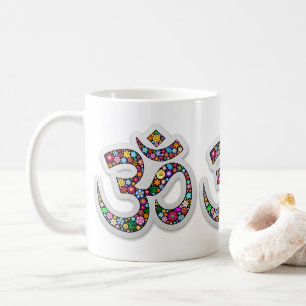 Namaste Floral Yoga-Symbol Kaffeetasse