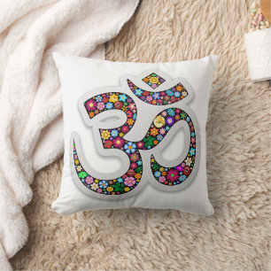Namaste Floral Yoga-Symbol Kissen