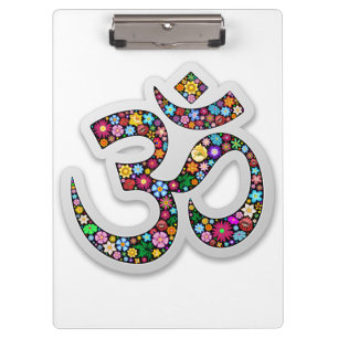 Namaste Floral Yoga-Symbol Klemmbrett
