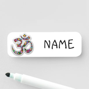 Namaste Floral Yoga-Symbol Namensschild