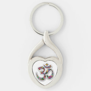 Namaste Floral Yoga-Symbol Schlüsselanhänger