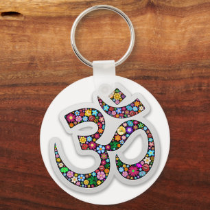 Namaste Floral Yoga-Symbol Schlüsselanhänger