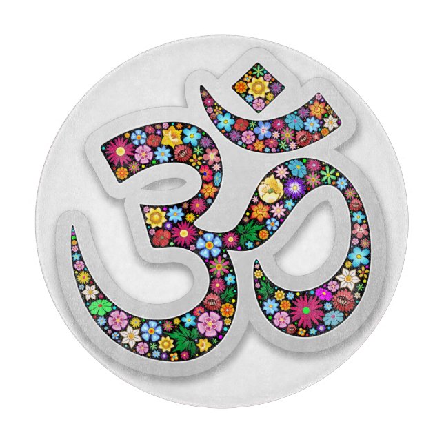 Namaste Floral Yoga-Symbol Schneidebrett (Vorderseite)