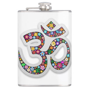 Namaste Florales Yoga-Symbol Flachmann
