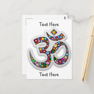 Namaste Florales Yoga-Symbol Postkarte