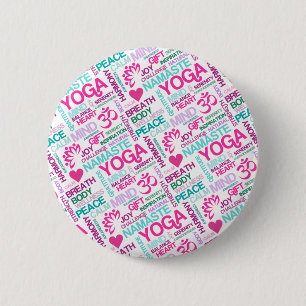 Namaste, Frieden und Harmonie rosa YOGA Muster Button