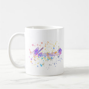 Namaste für Yoga Aquarell Pink Mauve Gelb Blau Kaffeetasse