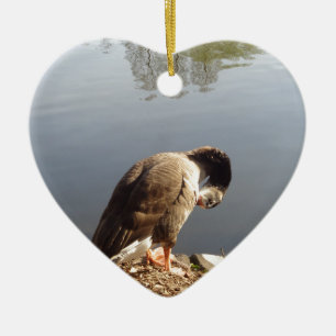 Namaste Gänse Kopf, Natur, Wildtiere, Vögel Keramik Ornament