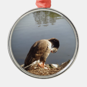 Namaste Gänse Kopf, Natur, Wildtiere, Vögel Ornament Aus Metall