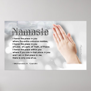 Namaste Gedicht (globalen Einssein-Tag ehrend) Poster