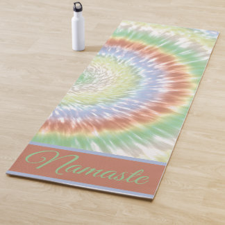Namaste Gefärbte Krawatte Pastell Rainbow Green Bl Yogamatte