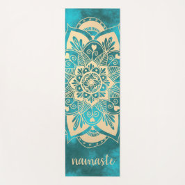 Namaste Gold Turquoise Blume Mandala Yogamatte