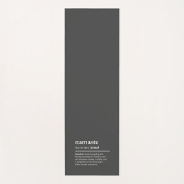 Namaste Grau Black Simple Modern Dictionary Yogamatte