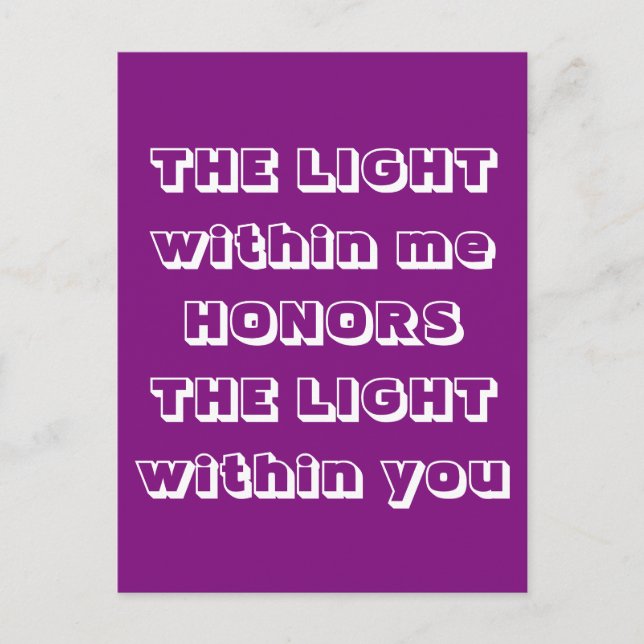 Namaste Gruß Postkarte (Vorderseite)