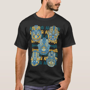 Namaste Hamsa Hand Religion Yoga Hinduismus Fatima T-Shirt