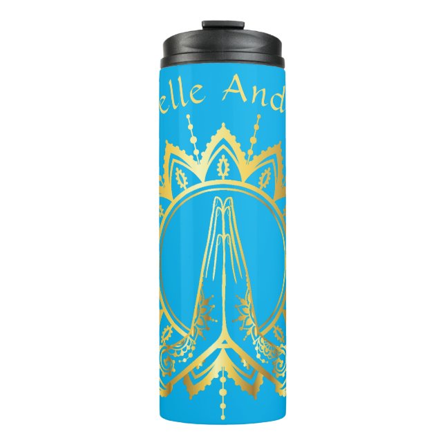 Namaste Hands Flasche für Reisegewässer (Vorderseite)