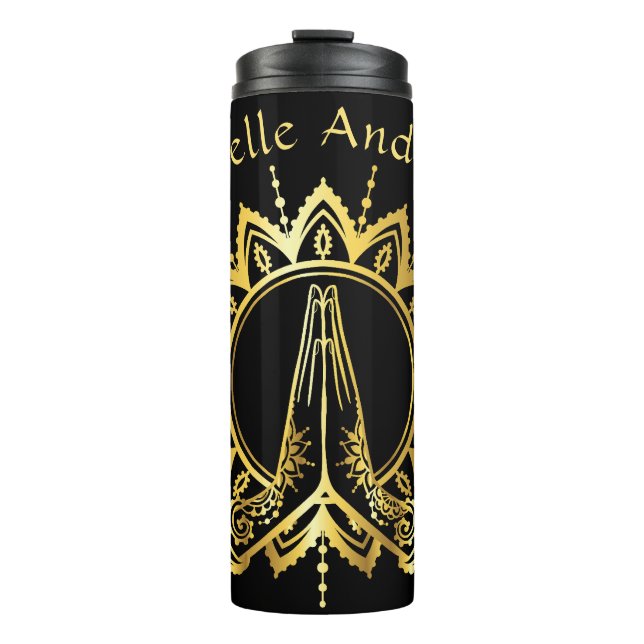 Namaste Hands Flasche für Reisegewässer (Vorderseite)