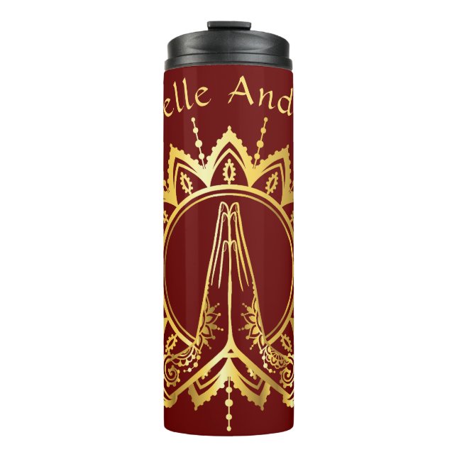Namaste Hands Flasche für Reisegewässer (Vorderseite)