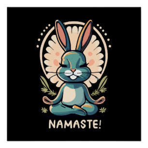 Namaste Hase Yoga Kaninchen Meditation Poster