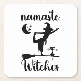 Namaste Hexen Halloween-Untersetzer Rechteckiger Pappuntersetzer