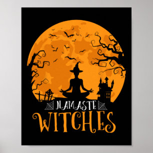 Namaste Hexen Männer Frauen Lustiges Halloween Yog Poster