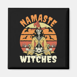 Namaste Hexen Skeleton Halloween Yoga Magnet