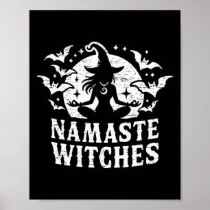 Namaste Hexen Yoga Halloween Meditation Poster