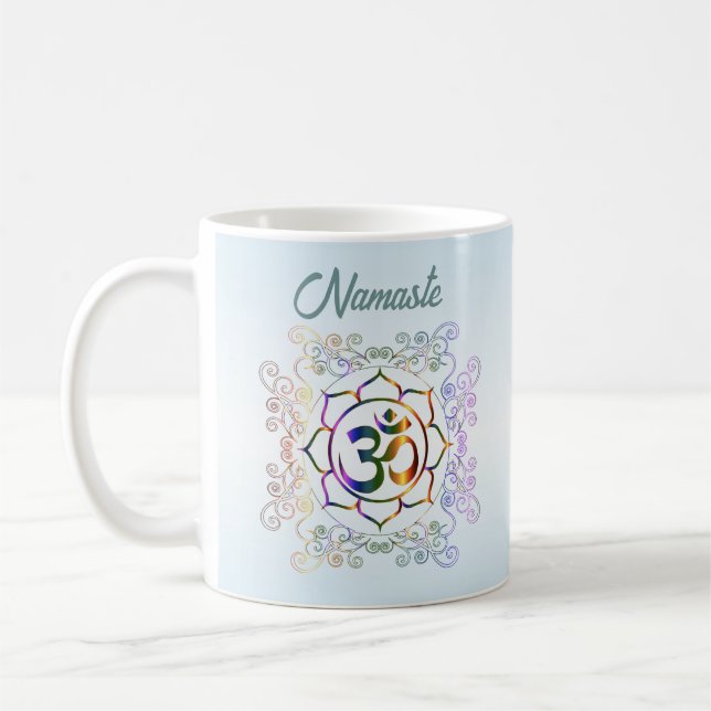 Namaste Hübsch Prismatic Lotus Spirituelle Kunst Kaffeetasse (Links)