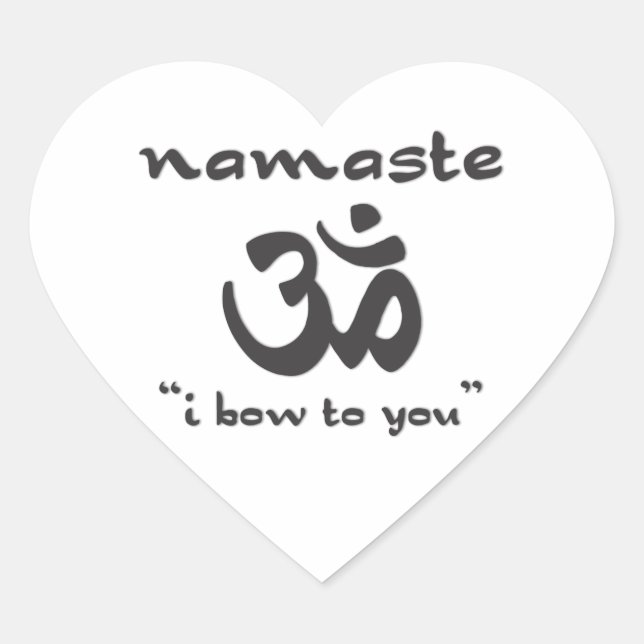 Namaste - I Bow To You Herz-Aufkleber (Vorderseite)