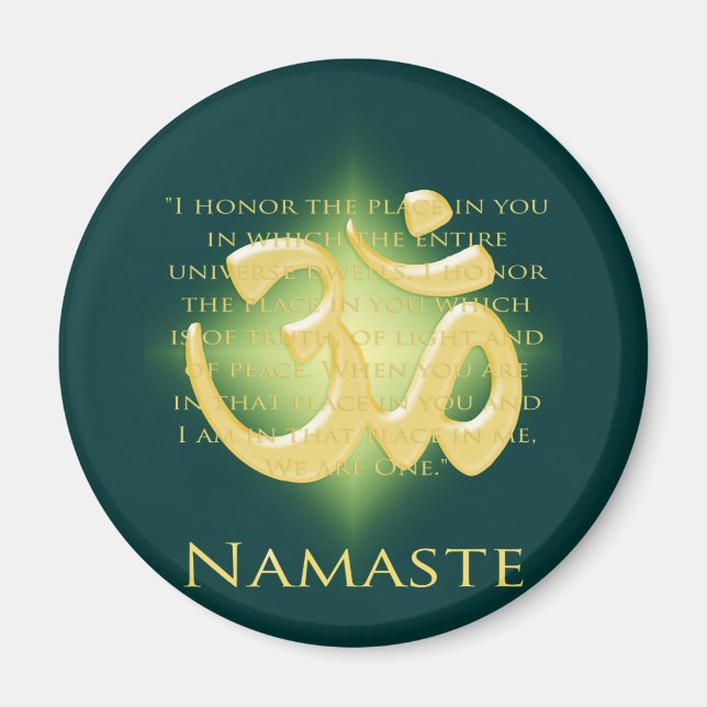 Namaste - I bow to you (in green) Magnet (Vorne)