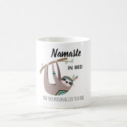 NAMASTE IM BETT Funny SLOTH Yoga TASSE Personalisi