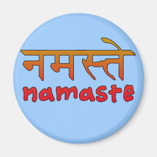 Namaste im englischem und Hindi-Skript Magnet
