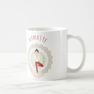 Namaste in der Baum-Pose - Yoga Asana Tasse