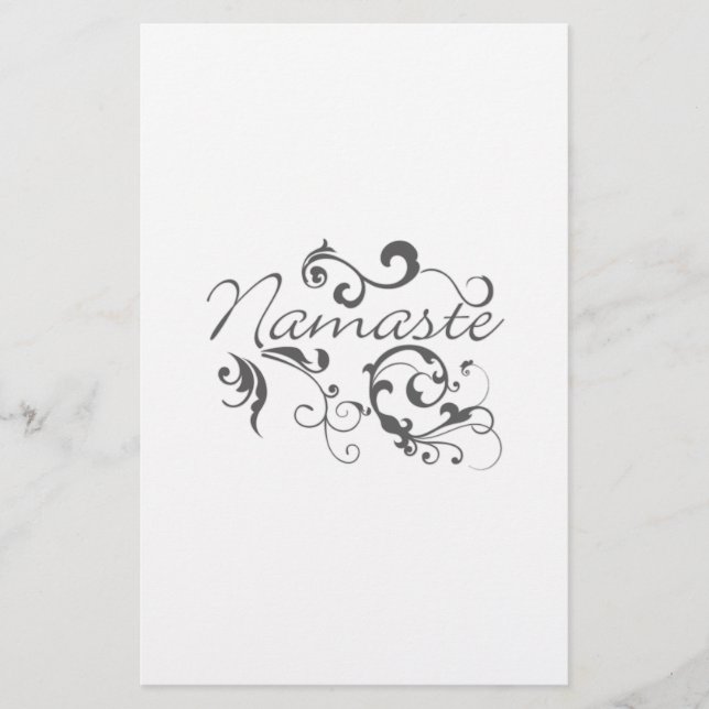 Namaste in dunkelgrauen Wirbel Flyer (Vorne)