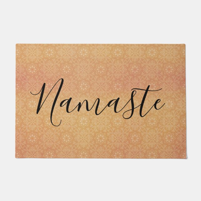 Namaste Indian Summer Mandala Kupfer Fußmatte (Vorderseite)