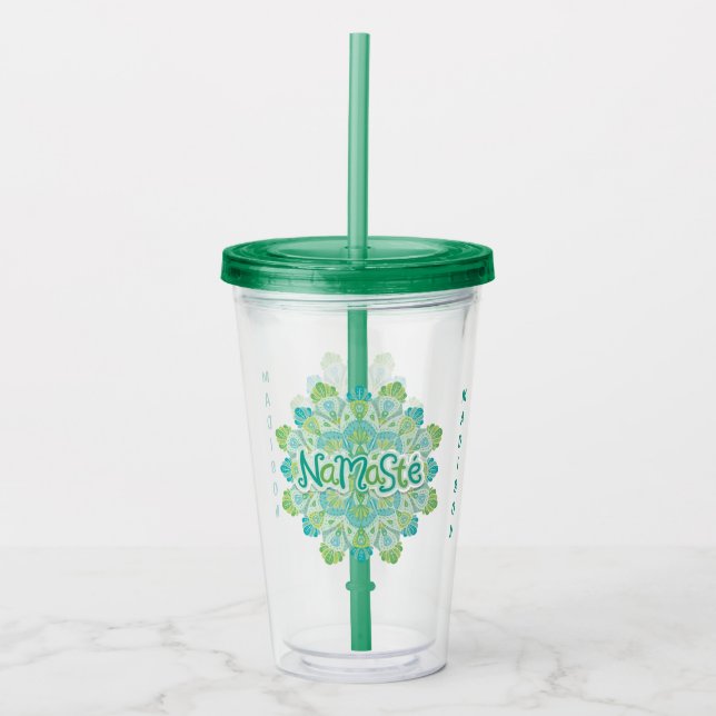 Namasté individuelle Name tumbler Acryltrinkbecher (Vorderseite)
