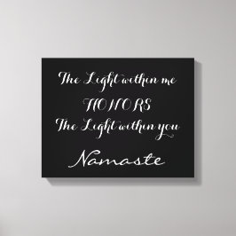 Namaste Inspiration Schwarz-weiße Typografie Leinwanddruck