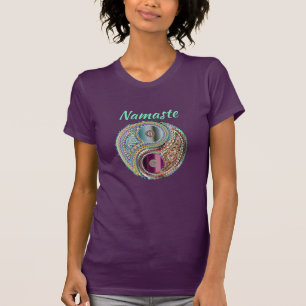 Namaste Jewel Toned Yin und Yang T-Shirt