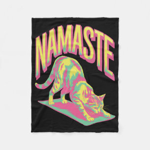 Namaste Katze Mandala Yoga _1 Fleecedecke