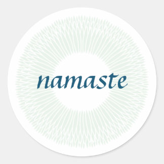 Namaste Kleine Umlaufaufkleber Runder Aufkleber