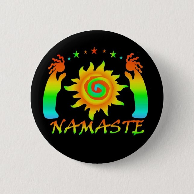 Namaste Knopf Button (Vorderseite)