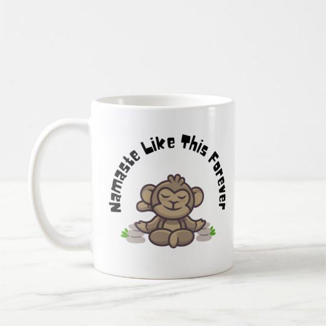 Namaste like this forever - Funny Monkey Yoga Pub Kaffeetasse (Links)