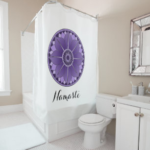 NAMASTE Lila Lotus Mandala Neues Zeitalter Persona Duschvorhang