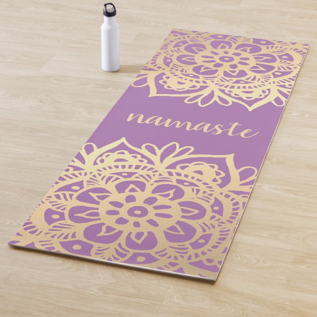 Namaste Lila und Gold Mandala Blume Yogamatte (Beispiel)