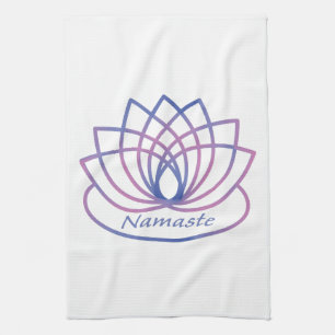 Namaste Lila und Pink Lotus Blume Geschirrtuch