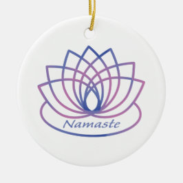 Namaste Lila und Pink Lotus Blume Keramik Ornament