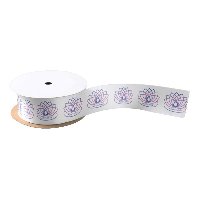 Namaste Lila und Pink Lotus Blume Satinband (Spule)