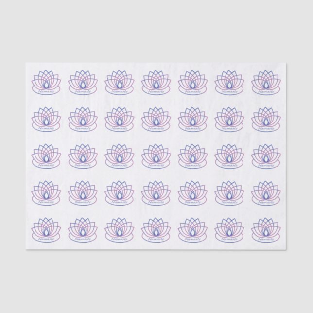 Namaste Lila und Pink Lotus Blume Seidenpapier (Vorderseite)