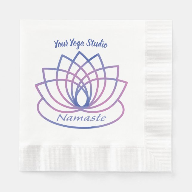 Namaste Lila und Pink Lotus Blume Serviette (Vorderseite)